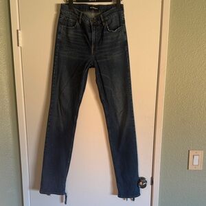 Balenciaga Midnight Blue Men's Distressed Straight Jeans
